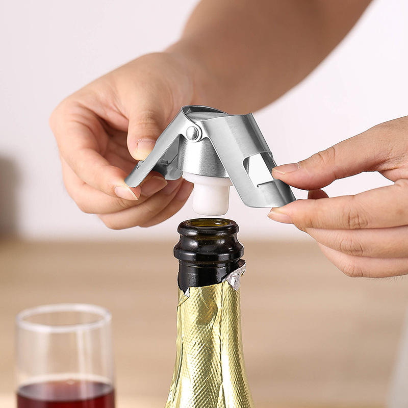 Wine In Beer Bottle - Taşınabilir Çelik Şampanya Şişesi Tıpası Parlak