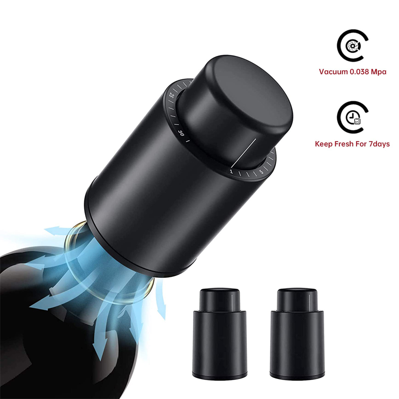Wine Stopper Vacuum - LMETJMA Şarap Şişesi Tıpaları Yeniden Kullanılabilir