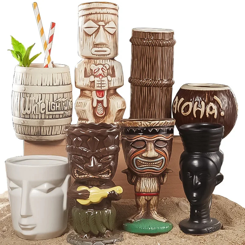 60 tipi hawaii Tiki kupa seram - Wine Beer Cocktail incelemesi ve fiyatı