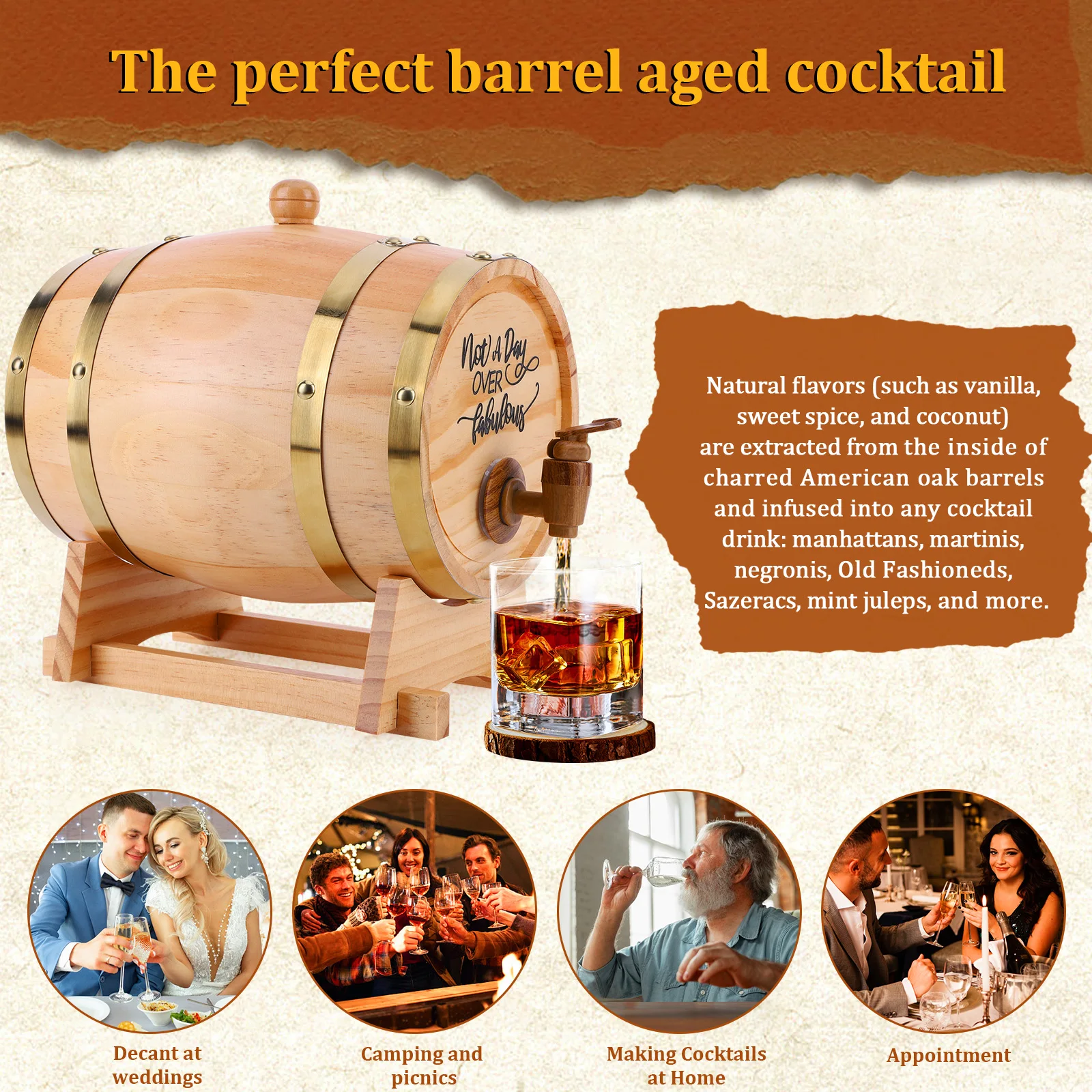 3L Ahşap Viski Fıçısı, Standlı - Wine Beer Cocktail incelemesi ve fiyatı